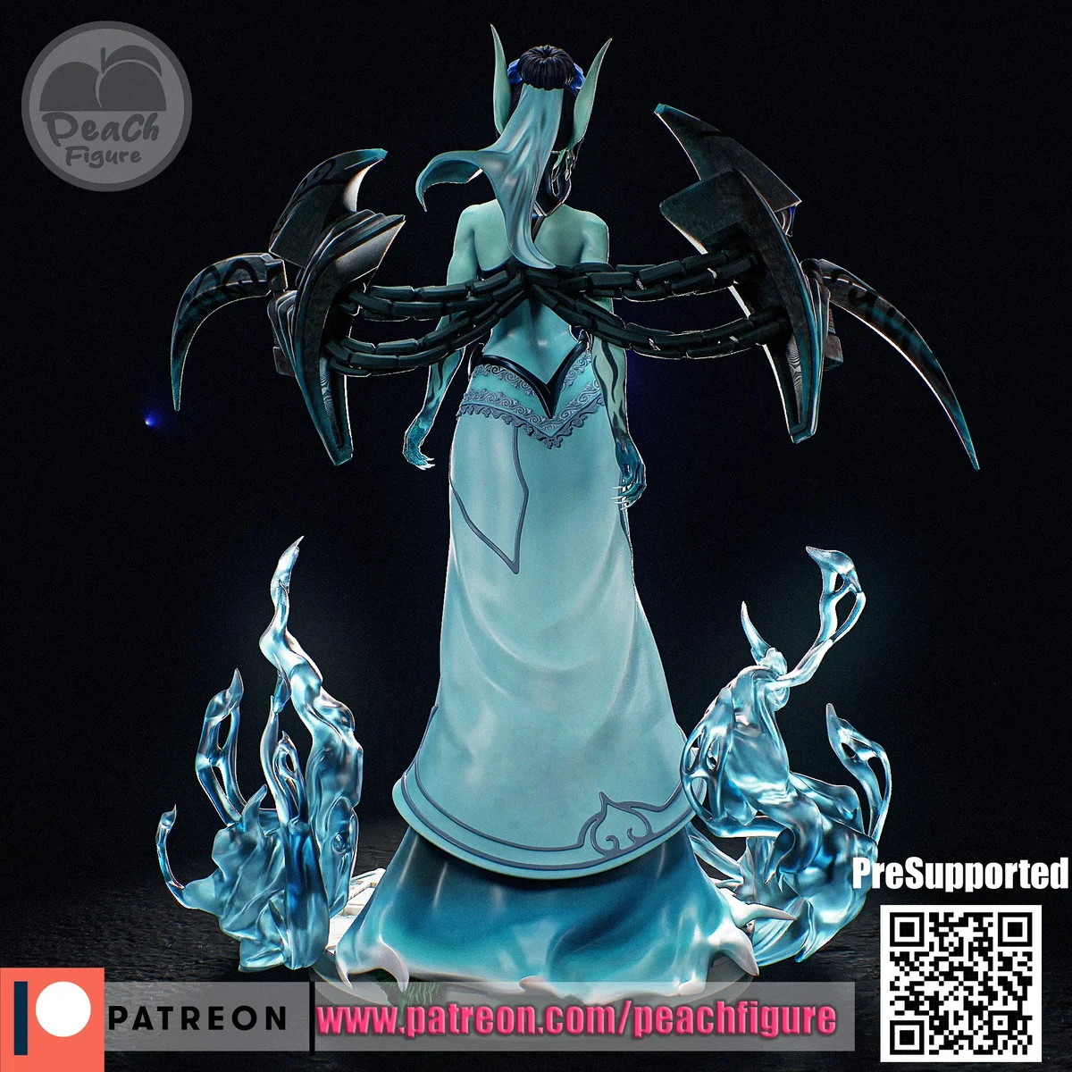 Morgana | Fan Art | 3D Printed Resin Model Garage Kit | *Un-Painted* | Peach Figure 3