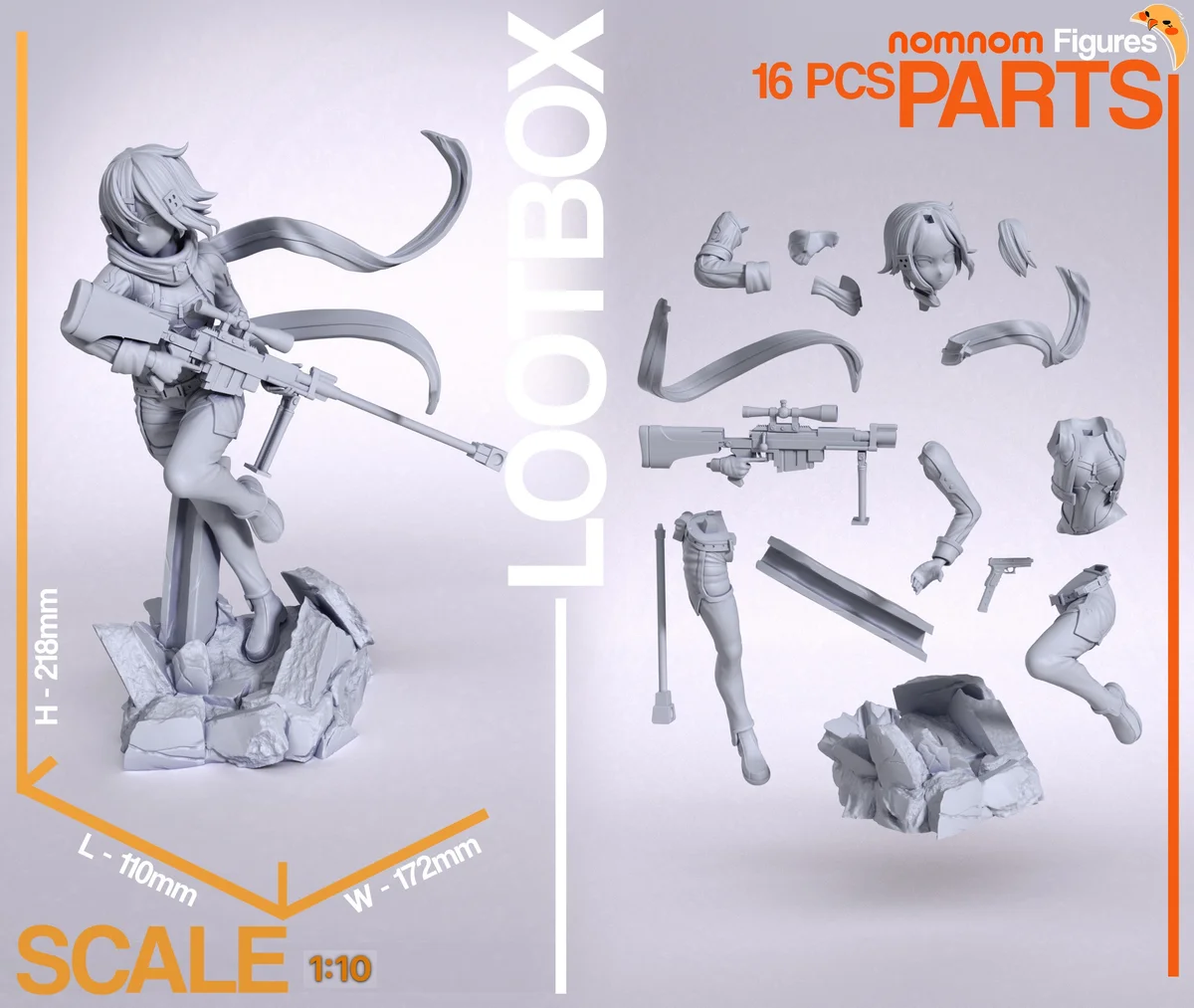Sinon | Fan Art | 3D Printed Resin Model Garage Kit | *Un-Painted* | Nomnom 3