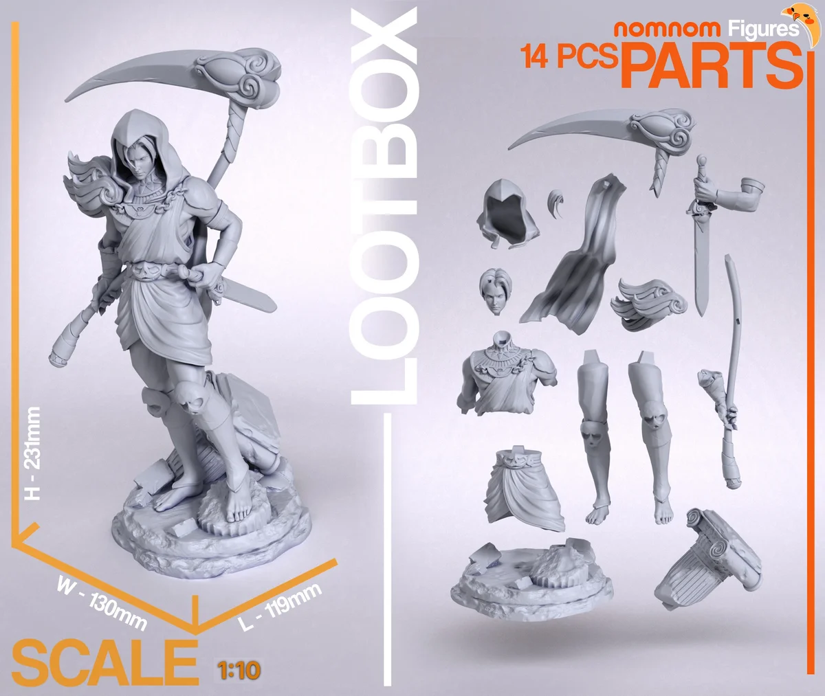 Thanatos | Fan Art | 3D Printed Resin Model Garage Kit | *Un-Painted* | Nomnom 3
