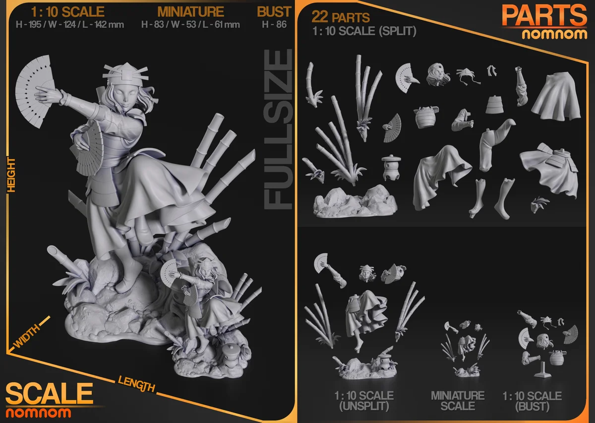 Suki | Fan Art | 3D Printed Resin Model Garage Kit | *Un-Painted* | Nomnom 3