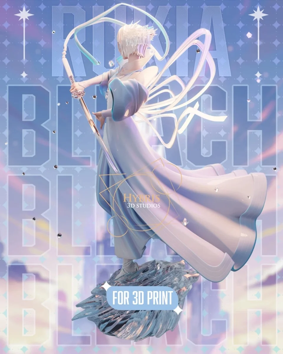 Rukia Kuchiki | Fan Art | 3D Printed Resin Model Garage Kit | *Un-Painted* | Hybris Studios 4
