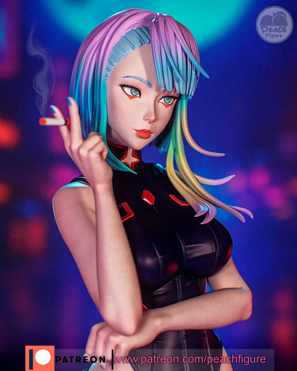 Lucy Cyberpunk | Fan Art | 3D Printed Resin Model Garage Kit | *Un-Painted* | Peach Figure 3