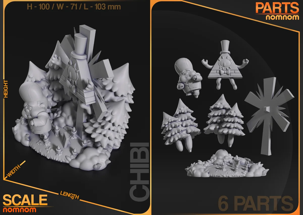 Chibi Bill Cypher | Fan Art | 3D Printed Resin Model Garage Kit | *Un-Painted* | Nomnom 3