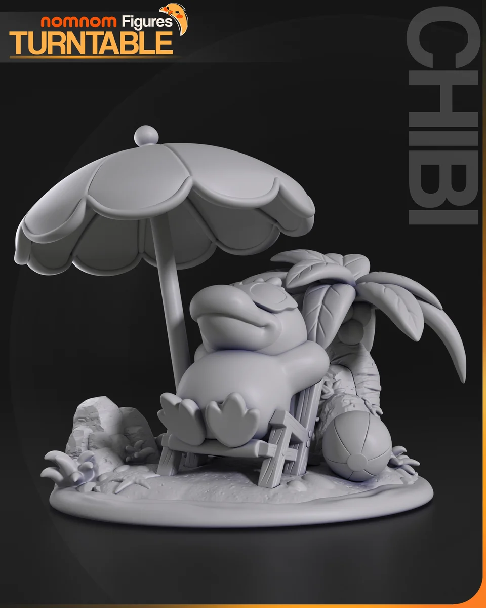 Chibi Psyduck | Fan Art | 3D Printed Resin Model Garage Kit | *Un-Painted* | Nomnom 5