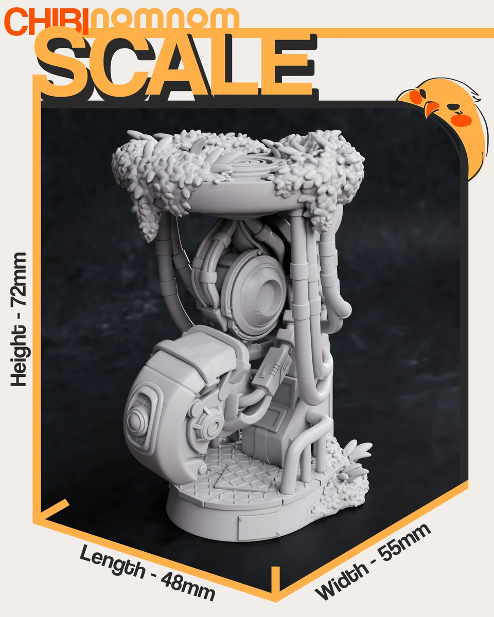 Chibi GlaDOS | Fan Art | 3D Printed Resin Model Garage Kit | *Un-Painted* | Nomnom 4