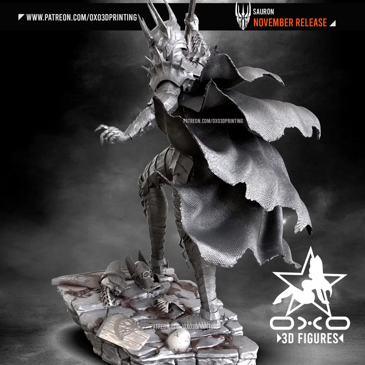Sauron | Fan Art | 3D Printed Resin Model Garage Kit | *Un-Painted* | OXO3D 3