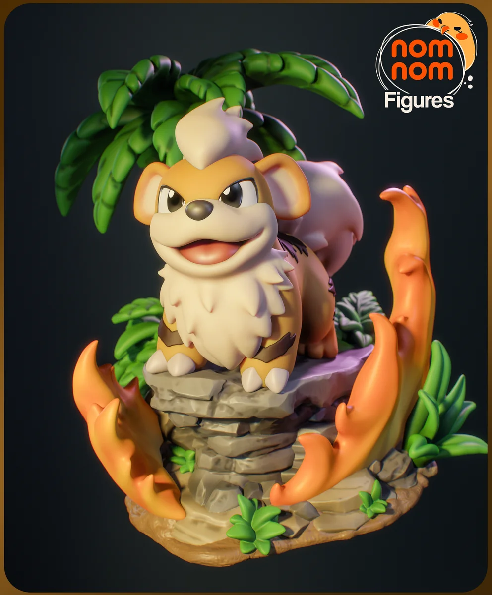 Chibi Growlithe | Fan Art | 3D Printed Resin Model Garage Kit | *Un-Painted* | Nomnom