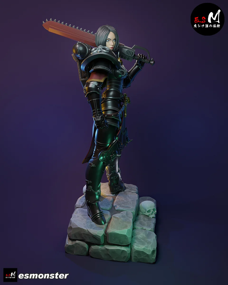 Battle Sister | Fan Art | 3D Printed Resin Model Garage Kit | *Un-Painted* | ES Monster 3
