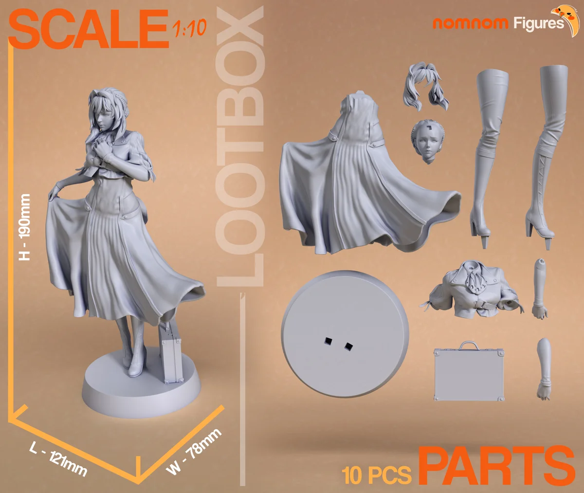 Violet Evergarden | Fan Art | 3D Printed Resin Model Garage Kit | *Un-Painted* | Nomnom 3