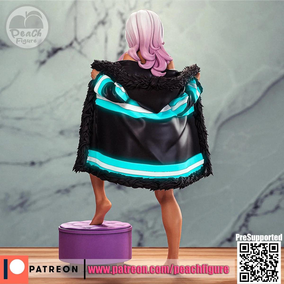 Hibana | Fan Art | 3D Printed Resin Model Garage Kit | *Un-Painted* | Peach Figure 3