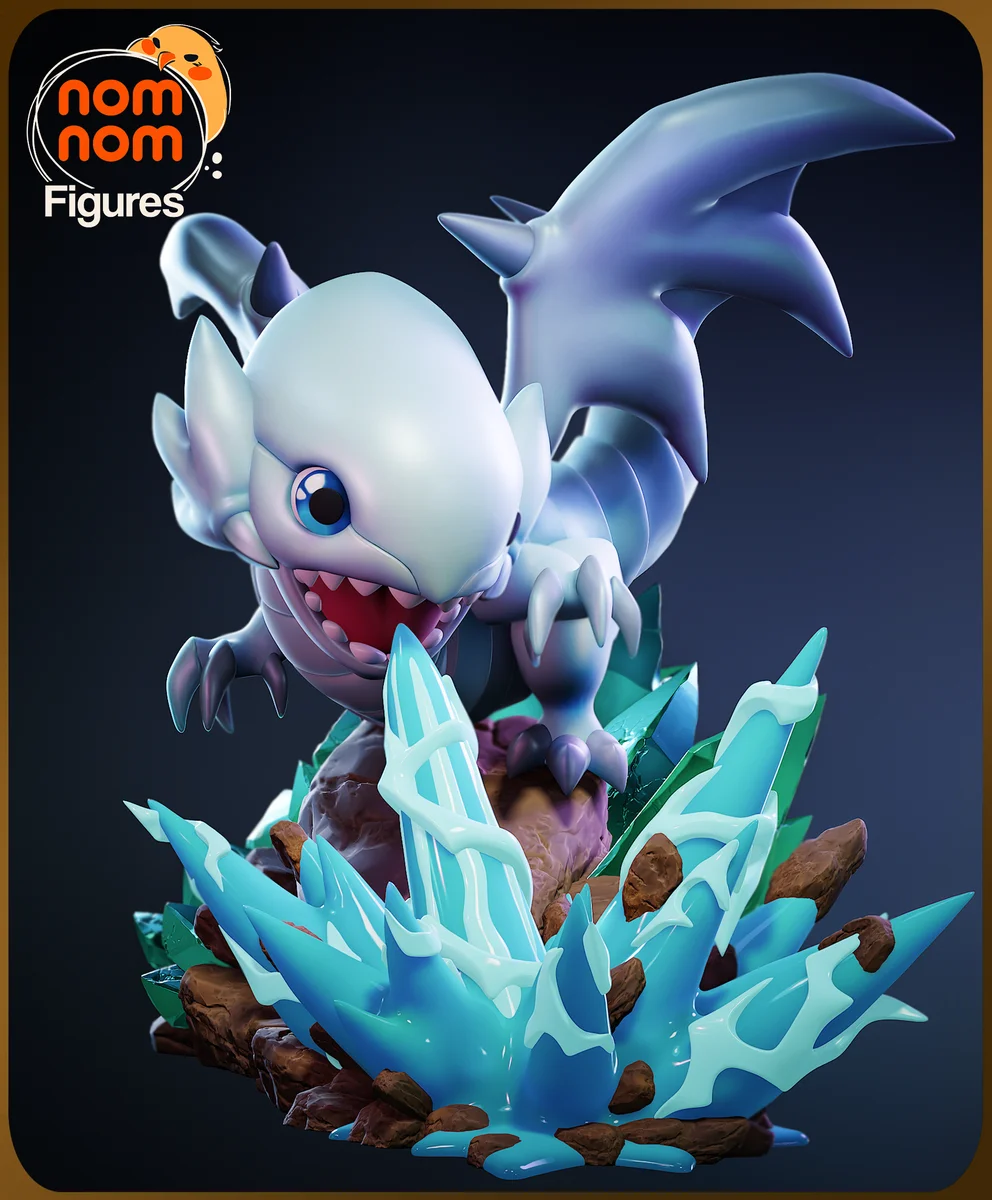Chibi Blue Eyes White Dragon | Fan Art | 3D Printed Resin Model Garage Kit | *Un-Painted* | Nomnom 3