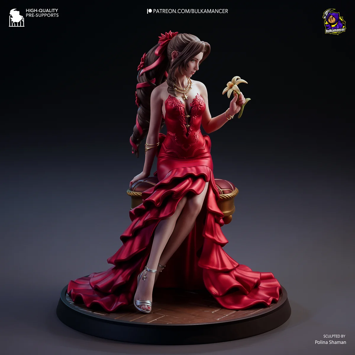 Aerith | Fan Art | 3D Printed Resin Model Garage Kit | *Un-Painted* | Bulkamancer 3