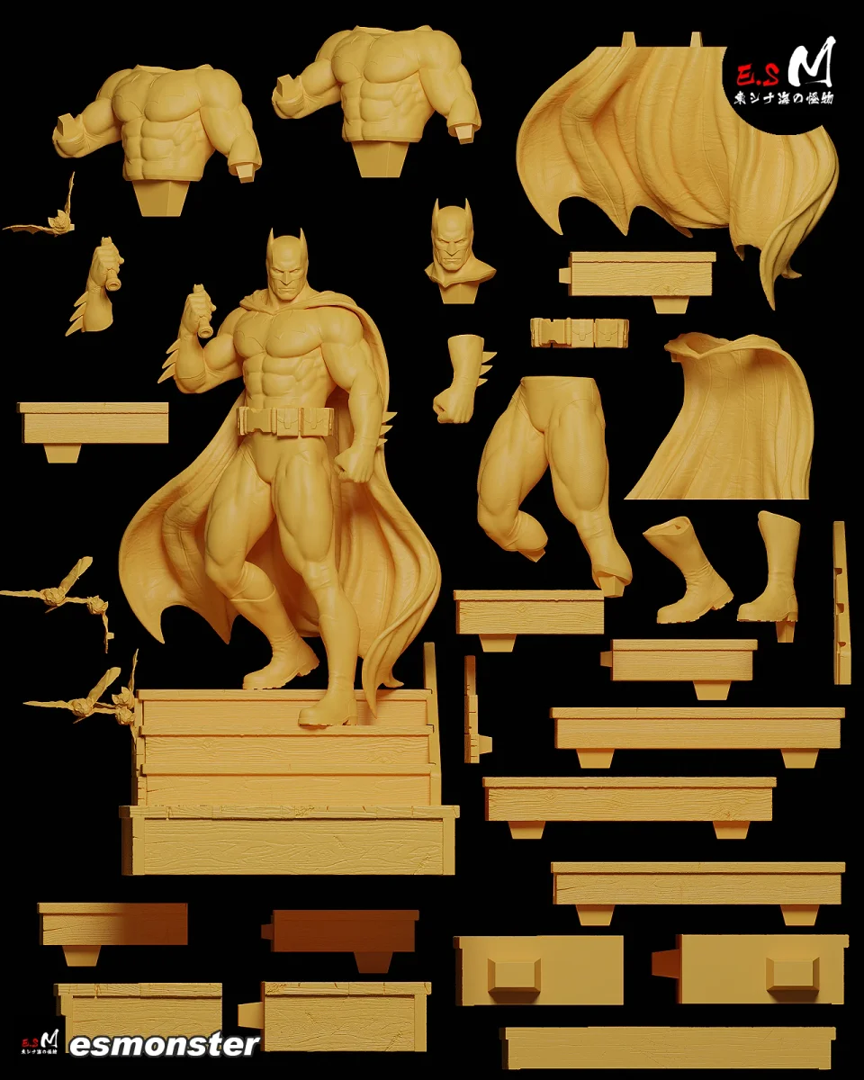 Batman v1 | Fan Art | 3D Printed Resin Model Garage Kit | *Un-Painted* | ES Monster 5