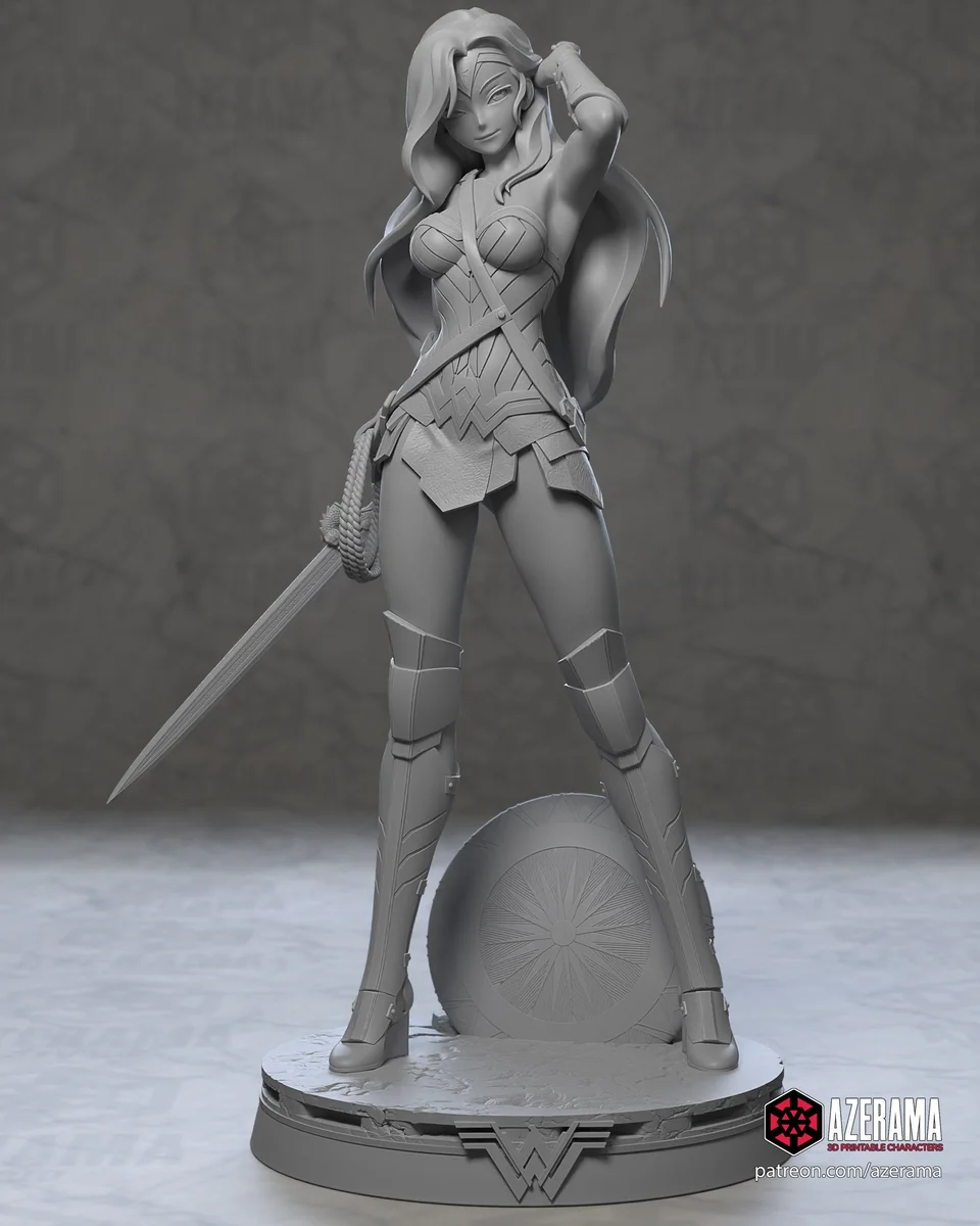 Wonderful Woman | Fan Art | 3D Printed Resin Model Garage Kit | *Un-Painted* | Azerama 4