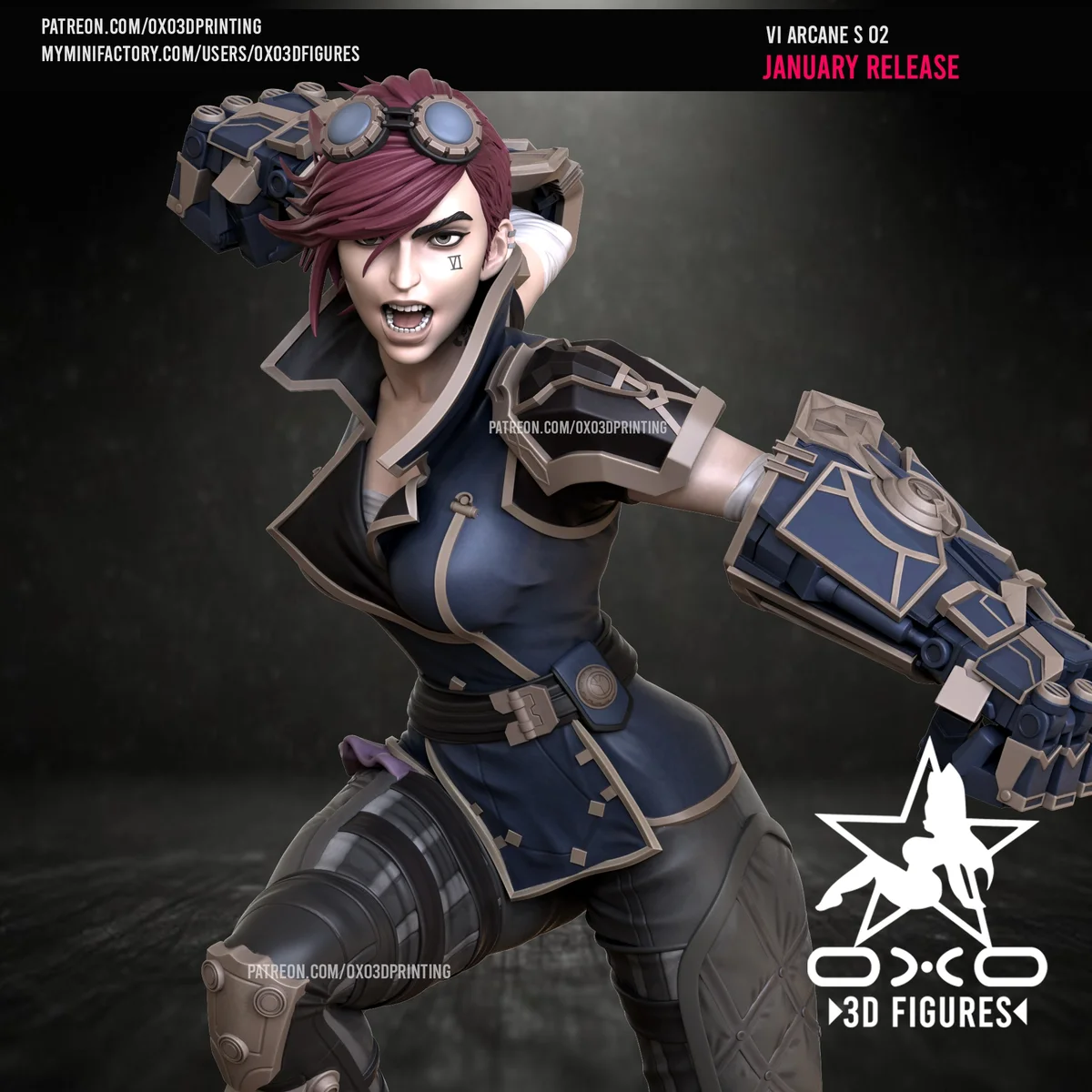Vi Arcane | Fan Art | 3D Printed Resin Model Garage Kit | *Un-Painted* | OXO3D