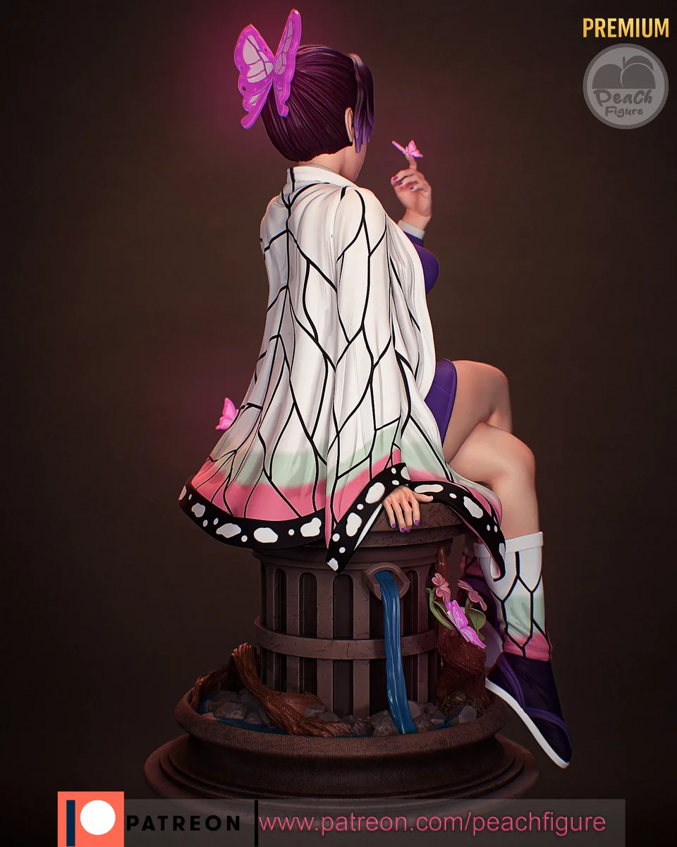 Shinobu Kocho | Fan Art | 3D Printed Resin Model Garage Kit | *Un-Painted* | Peach Figure 3