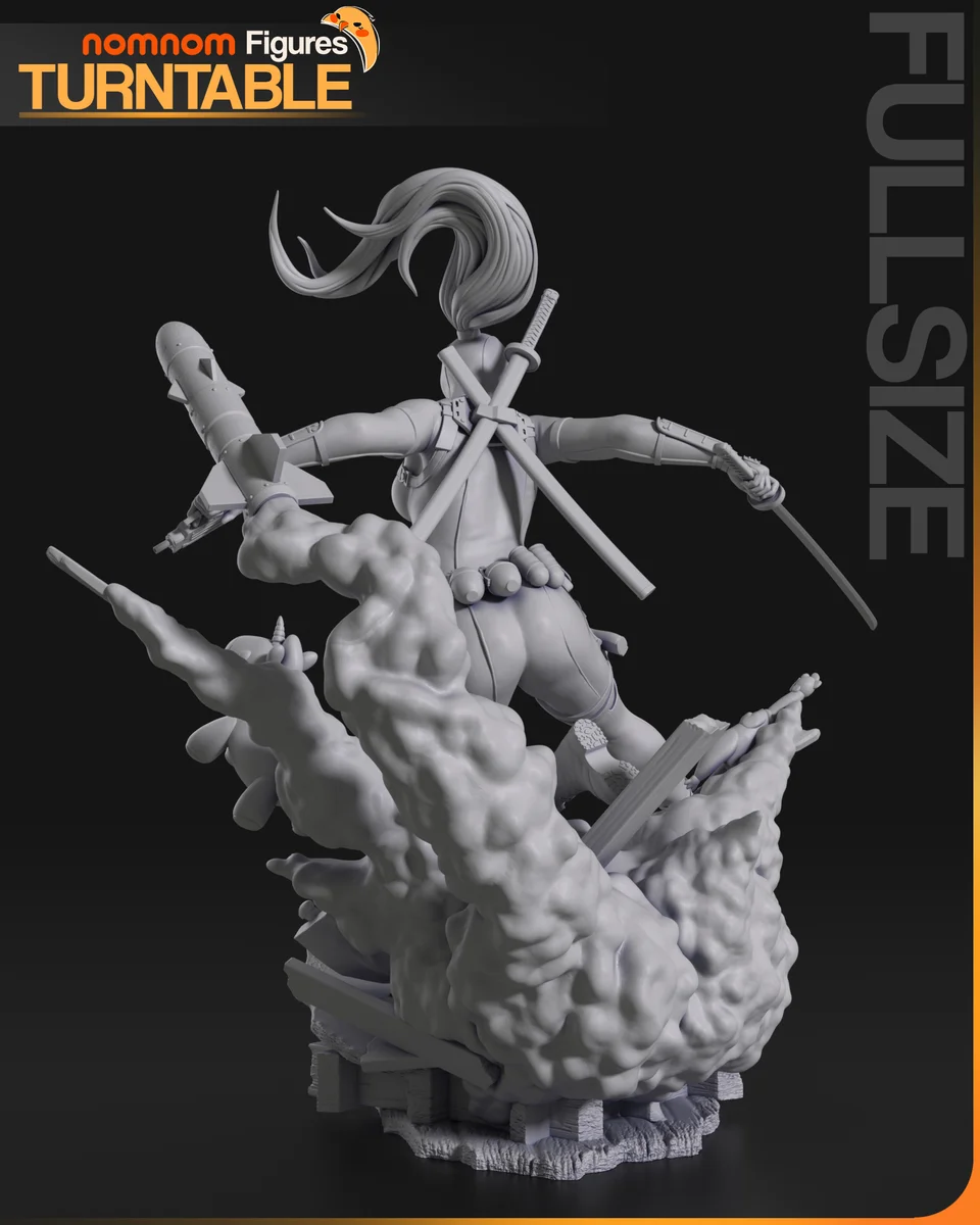 Lady Deadpool | Fan Art | 3D Printed Resin Model Garage Kit | *Un-Painted* | Nomnom 7