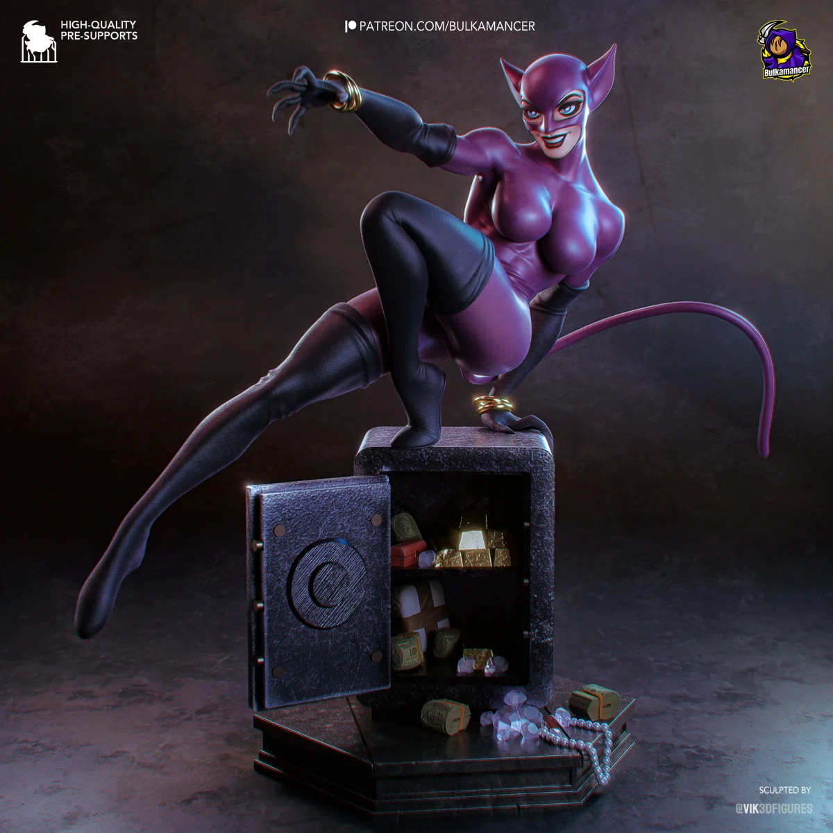 Catwoman | Fan Art | 3D Printed Resin Model Garage Kit | *Un-Painted* | Bulkamancer 3