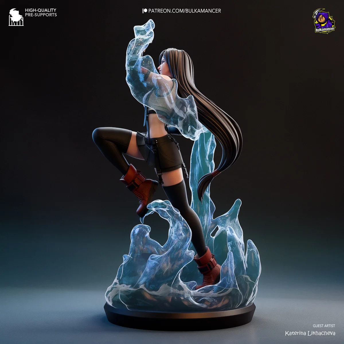 Tifa Lockhart | Fan Art | 3D Printed Resin Model Garage Kit | *Un-Painted* | Bulkamancer 4