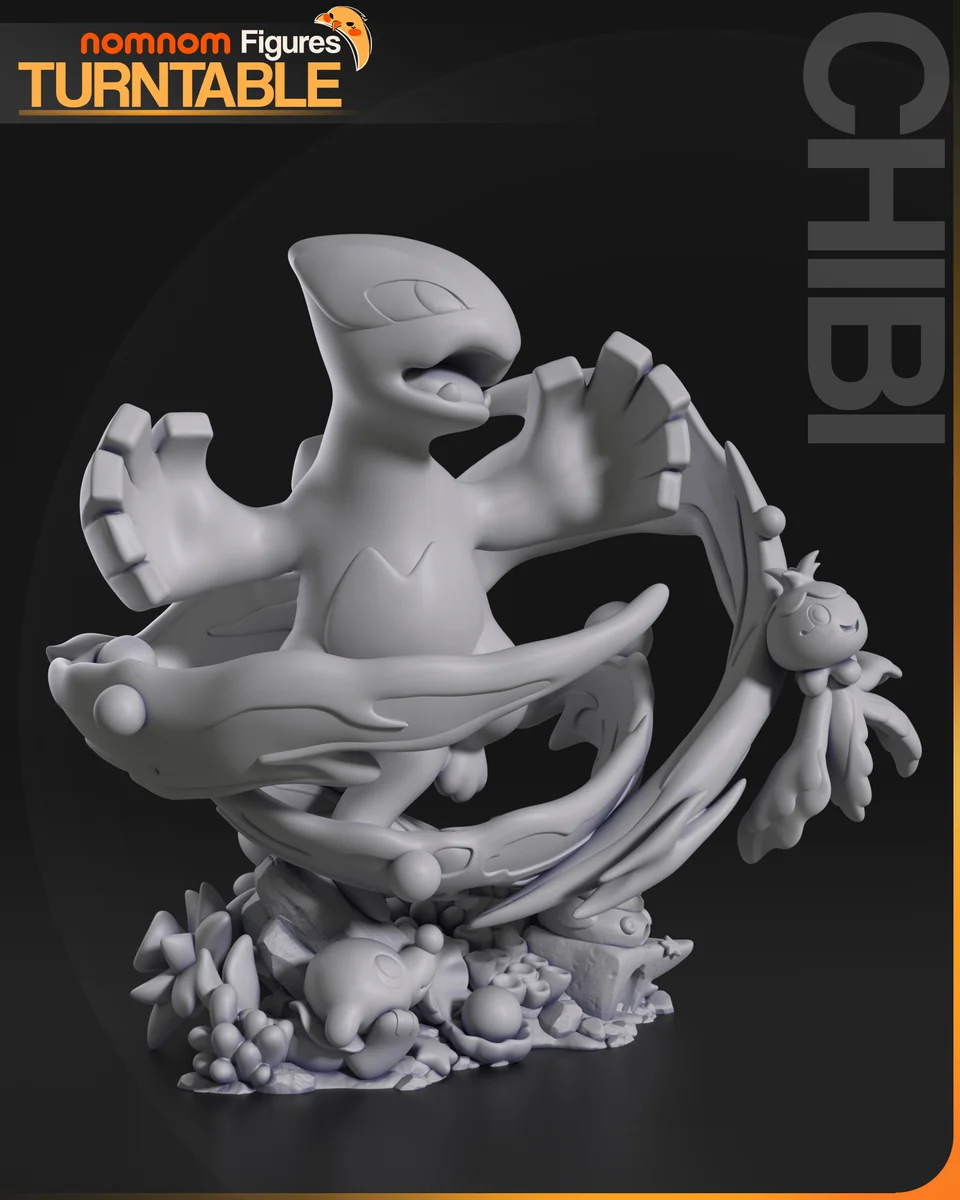 Chibi Lugia | Fan Art | 3D Printed Resin Model Garage Kit | *Un-Painted* | Nomnom 4