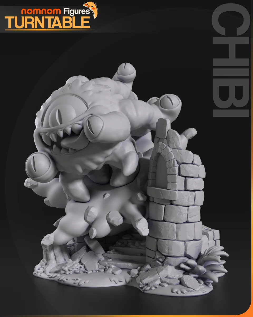 Chibi Beholder | Fan Art | 3D Printed Resin Model Garage Kit | *Un-Painted* | Nomnom 5
