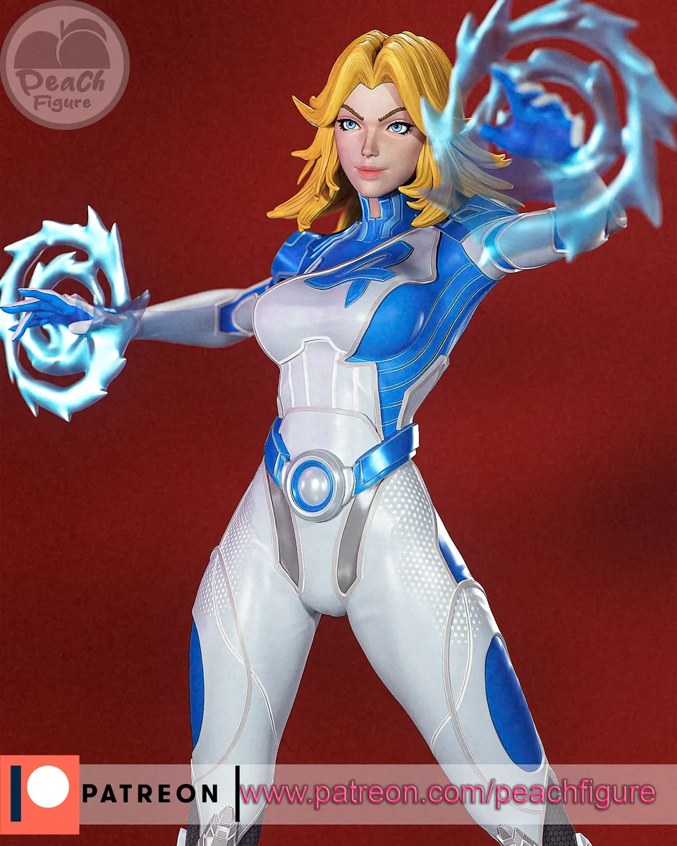 Invisible Woman | Fan Art | 3D Printed Resin Model Garage Kit | *Un-Painted* | Peach Figure 3
