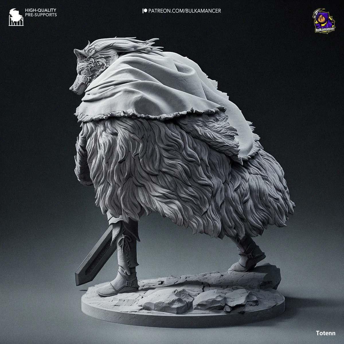 Blaidd the Half-Wolf | Fan Art | 3D Printed Resin Model Garage Kit | *Un-Painted* | Bulkamancer 7