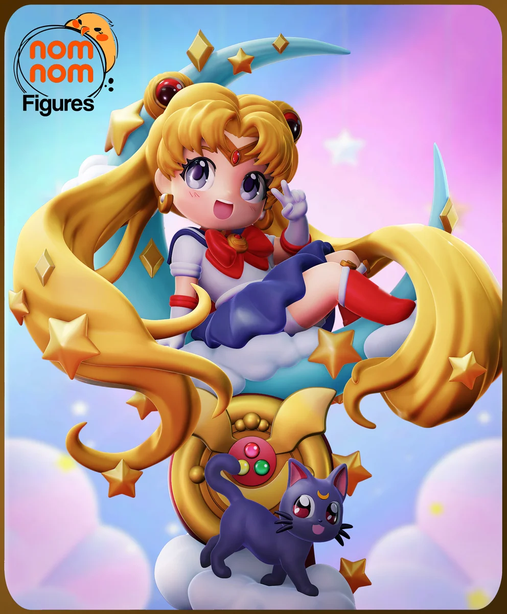 Chibi Sailor Moon | Fan Art | 3D Printed Resin Model Garage Kit | *Un-Painted* | Nomnom