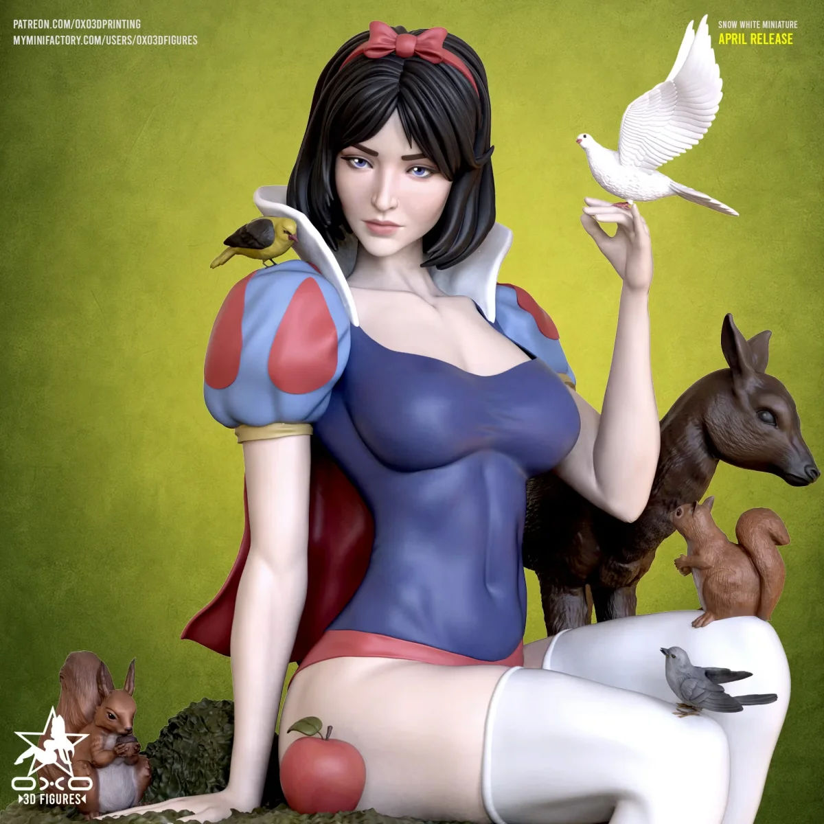 Snow White | Fan Art | 3D Printed Resin Model Garage Kit | *Un-Painted* | OXO3D