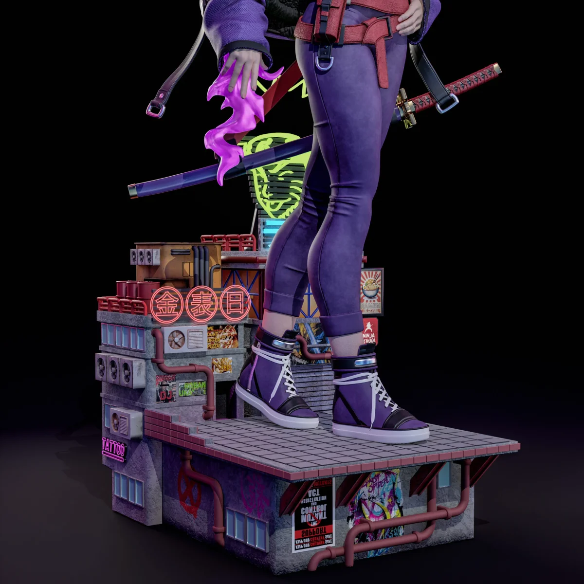 Psylocke (JP Skin) | Fan Art | 3D Printed Resin Model Garage Kit | *Un-Painted* | ES Monster 3