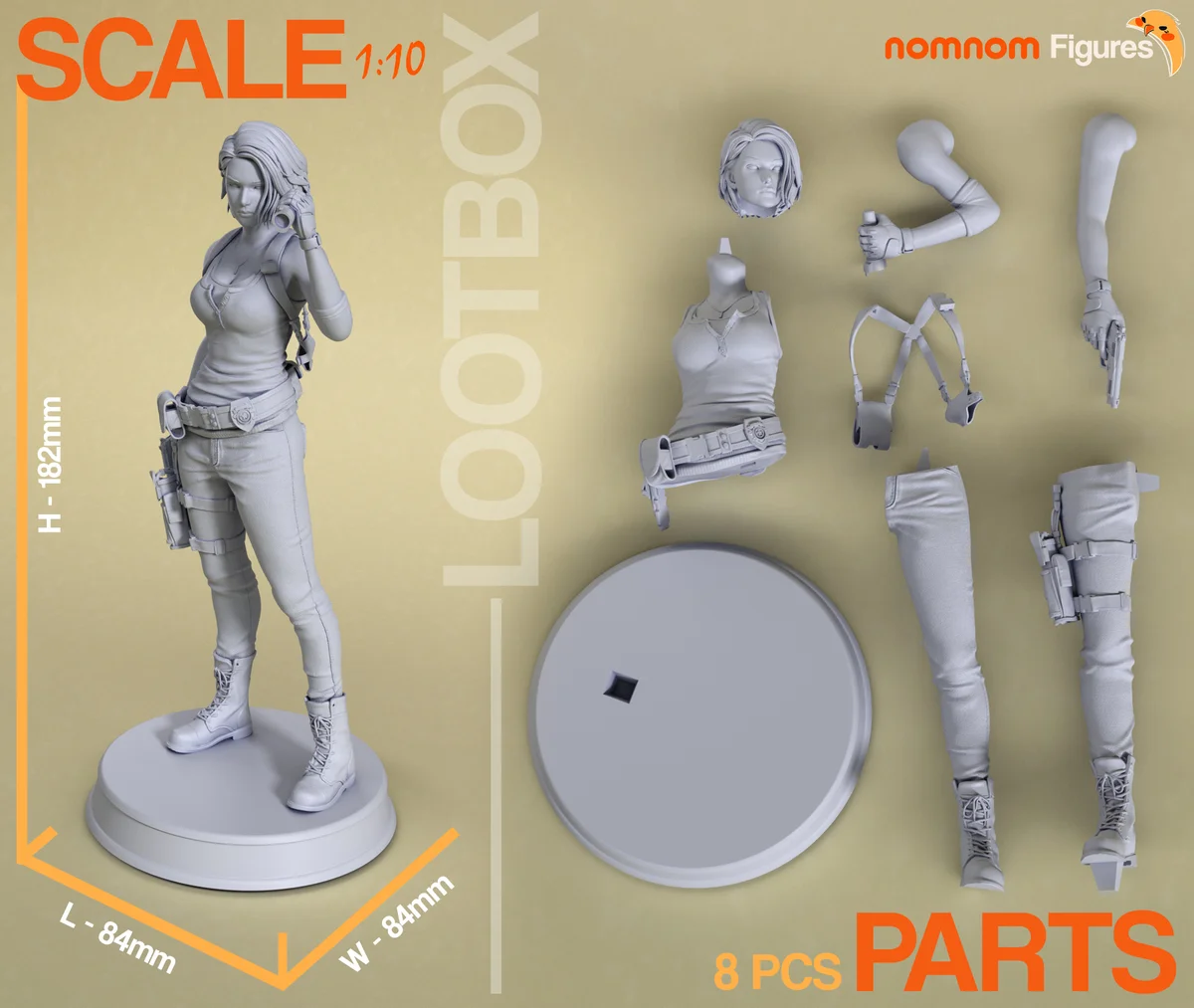 Jill Valentine | Fan Art | 3D Printed Resin Model Garage Kit | *Un-Painted* | Nomnom 3