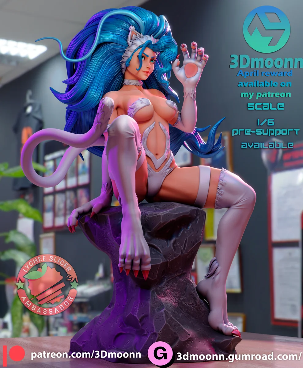 Felicia | Fan Art | 3D Printed Resin Model Garage Kit | *Un-Painted* | 3DMoonn 3