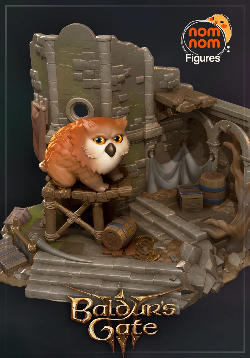 Chibi Baby Owlbear | Fan Art | 3D Printed Resin Model Garage Kit | *Un-Painted* | Nomnom