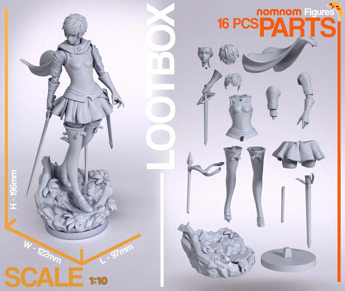 Casca | Fan Art | 3D Printed Resin Model Garage Kit | *Un-Painted* | Nomnom 3