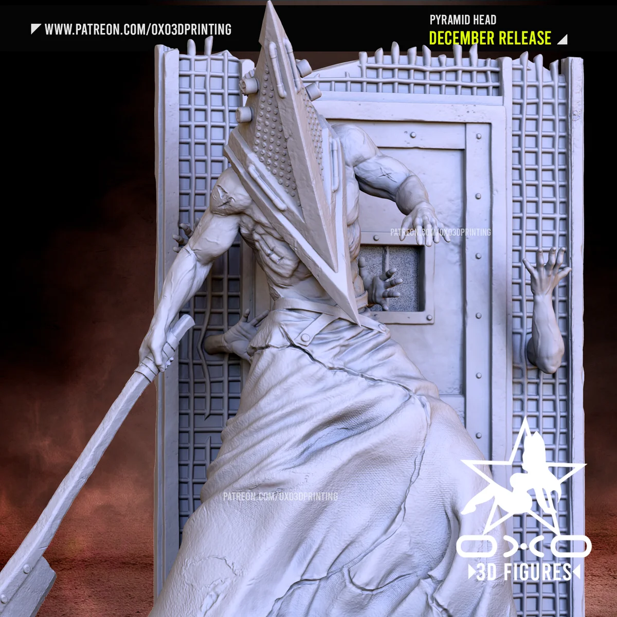 Pyramid Head | Fan Art | 3D Printed Resin Model Garage Kit | *Un-Painted* | OXO3D 3