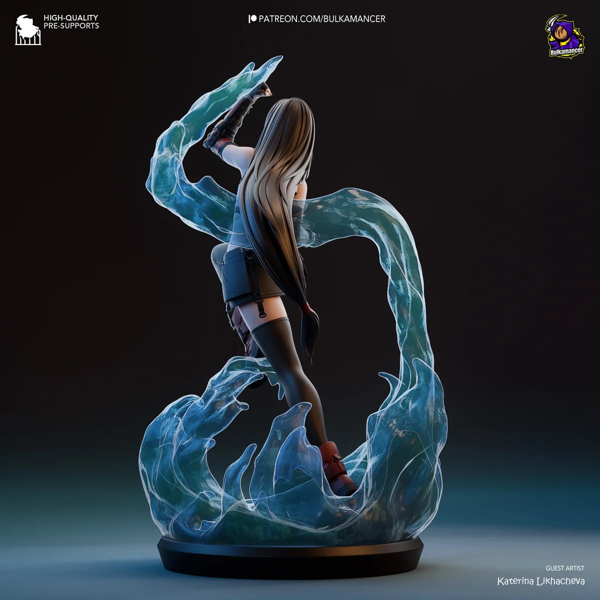 Tifa Lockhart | Fan Art | 3D Printed Resin Model Garage Kit | *Un-Painted* | Bulkamancer 3