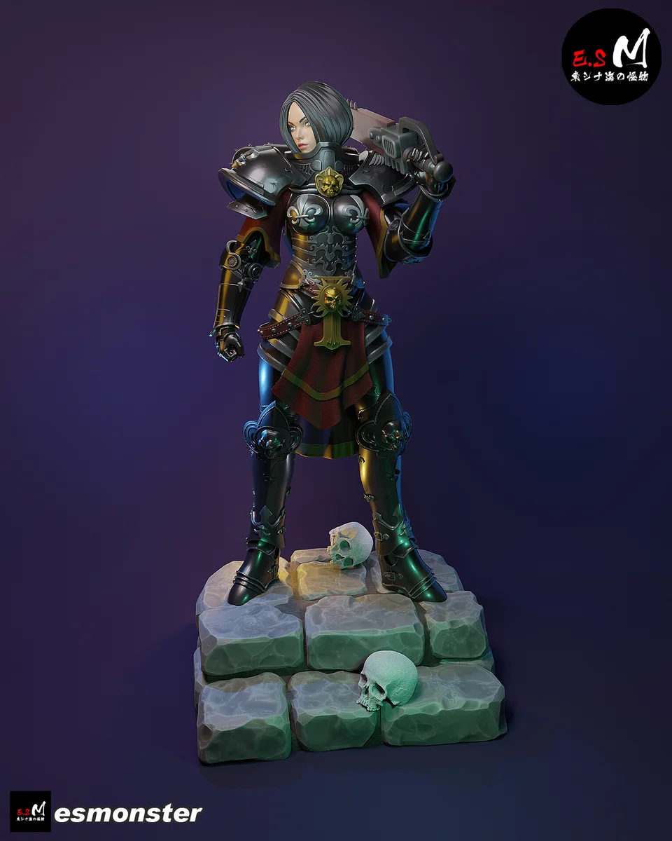 Battle Sister | Fan Art | 3D Printed Resin Model Garage Kit | *Un-Painted* | ES Monster 6