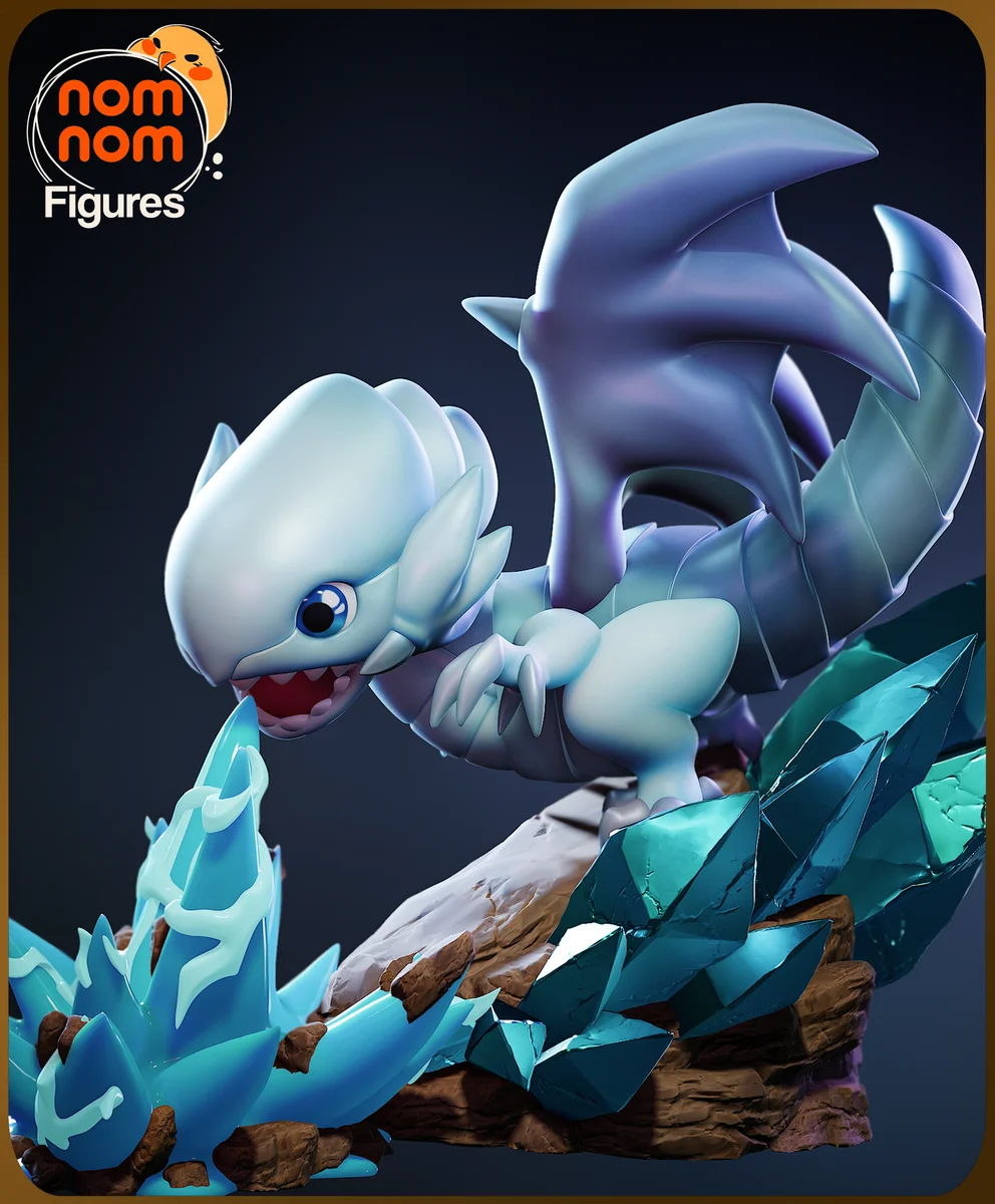 Chibi Blue Eyes White Dragon | Fan Art | 3D Printed Resin Model Garage Kit | *Un-Painted* | Nomnom 4