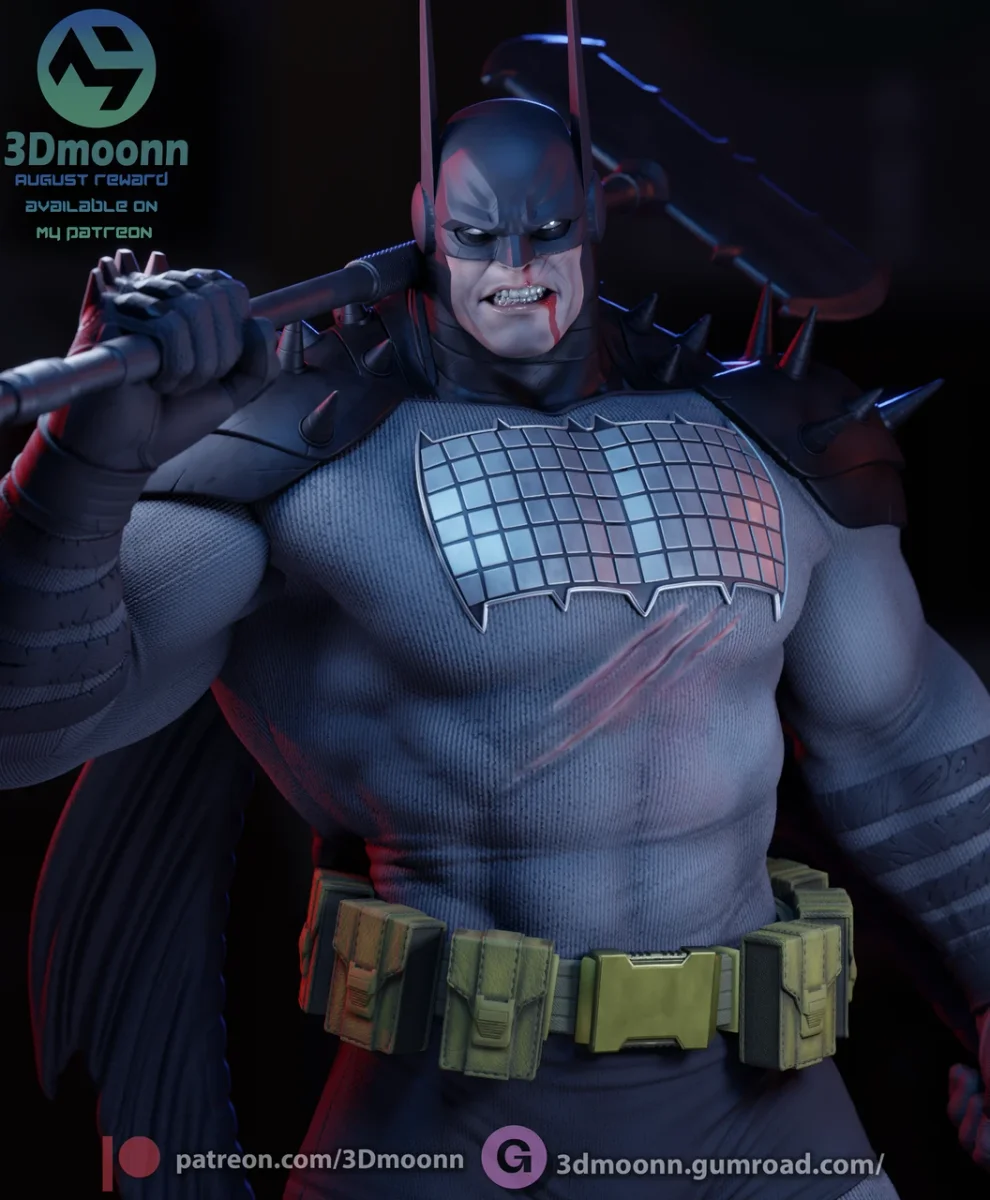 Absolute Batman | Fan Art | 3D Printed Resin Model Garage Kit | *Un-Painted* | 3DMoonn 3