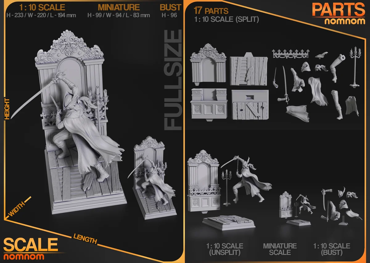 Lady Maria | Fan Art | 3D Printed Resin Model Garage Kit | *Un-Painted* | Nomnom 3