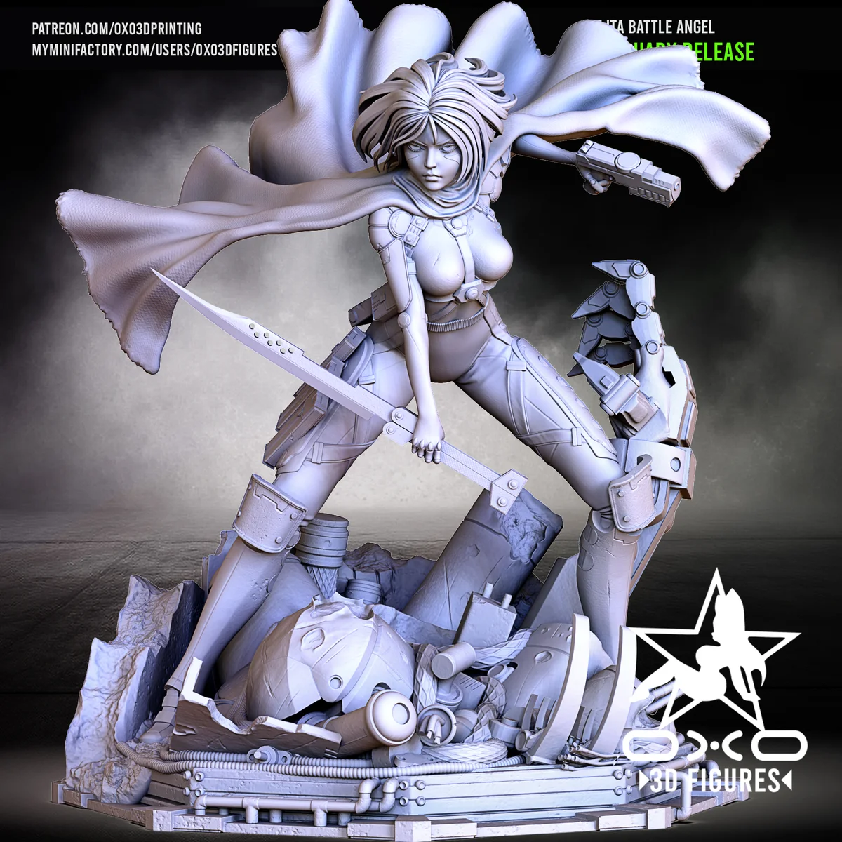 Alita Battle Angel | Fan Art | 3D Printed Resin Model Garage Kit | *Un-Painted* | OXO3D 5