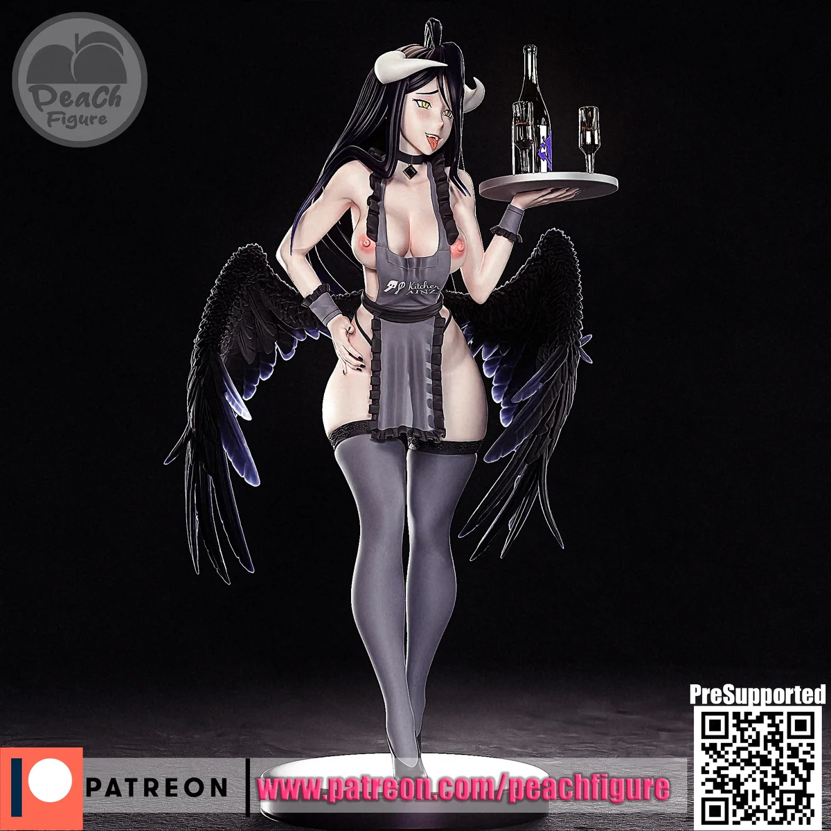 Albedo | Fan Art | 3D Printed Resin Model Garage Kit | *Un-Painted* | Peach Figure 6