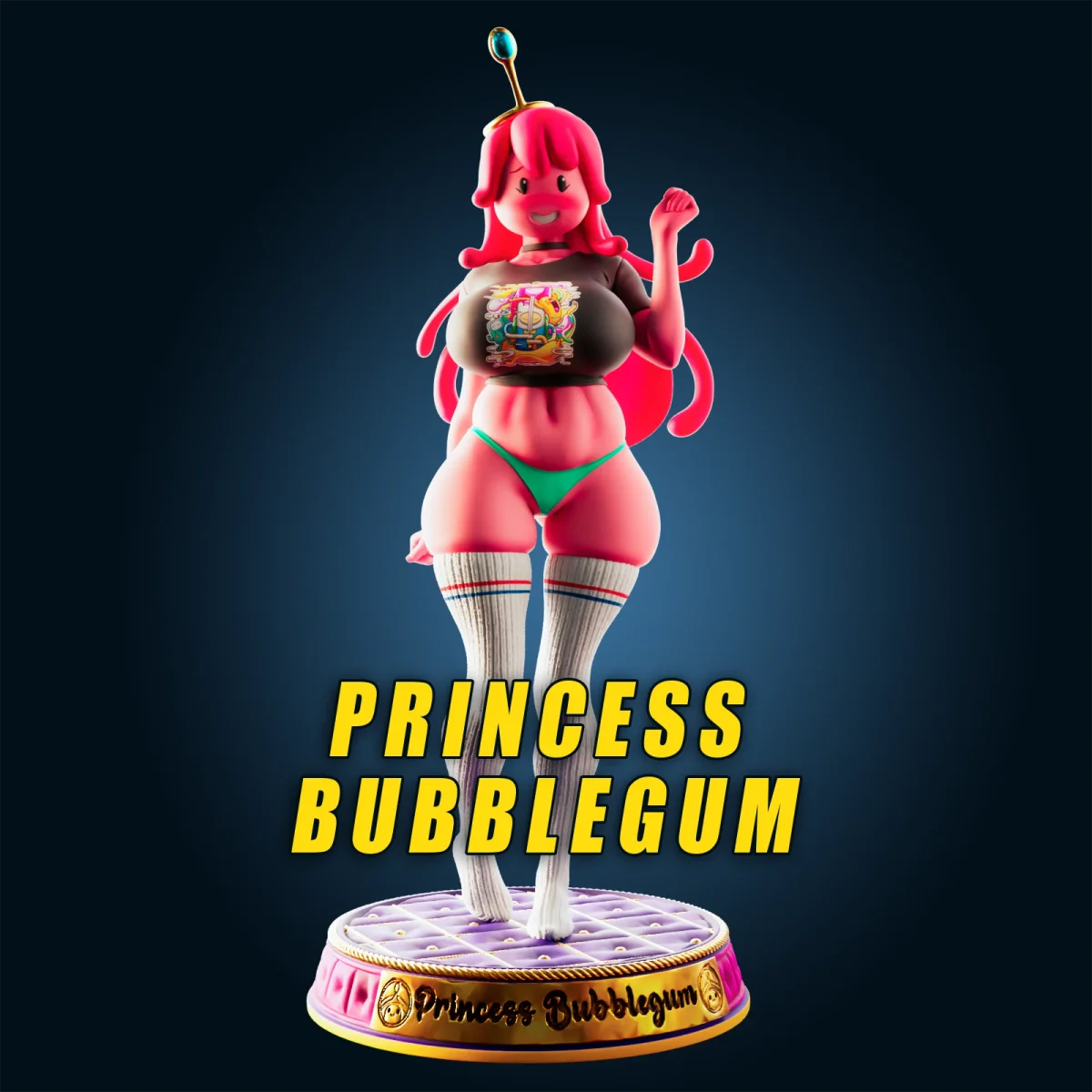 Princess BubbleGum Curvy Thicc | Fan Art | 3D Printed Resin Model Garage Kit | *Un-Painted* | Officer Rhu