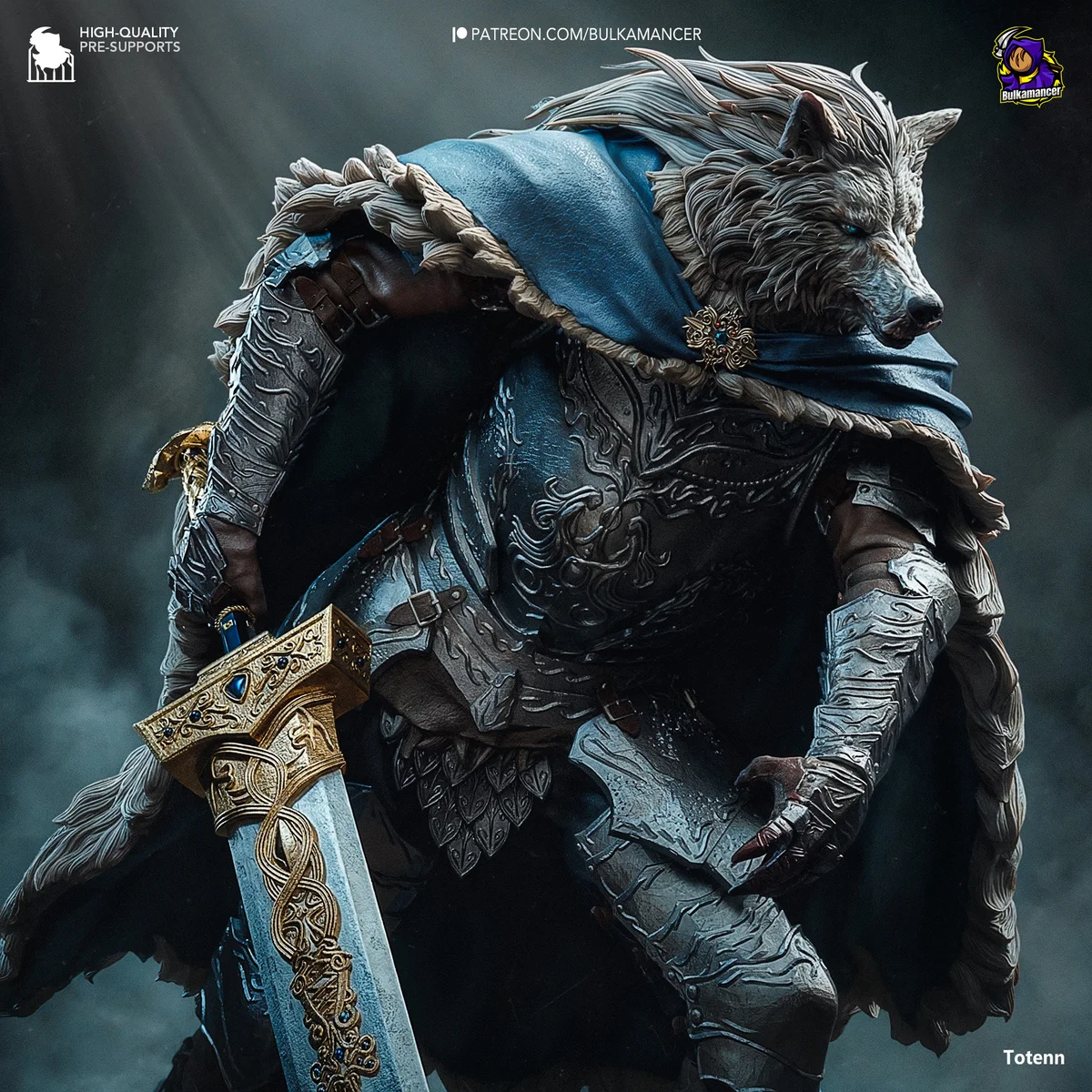Blaidd the Half-Wolf | Fan Art | 3D Printed Resin Model Garage Kit | *Un-Painted* | Bulkamancer