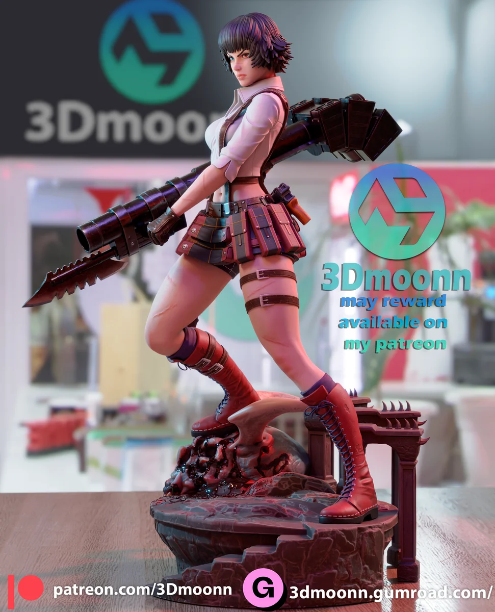 Lady Devil May Cry | Fan Art | 3D Printed Resin Model Garage Kit | *Un-Painted* | 3DMoonn 3