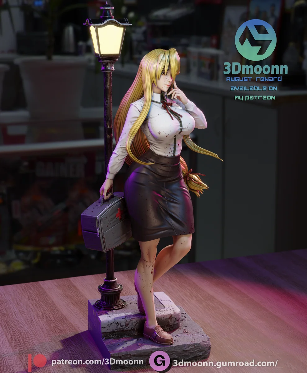 Shizuka Marikawa | Fan Art | 3D Printed Resin Model Garage Kit | *Un-Painted* | 3DMoonn 3