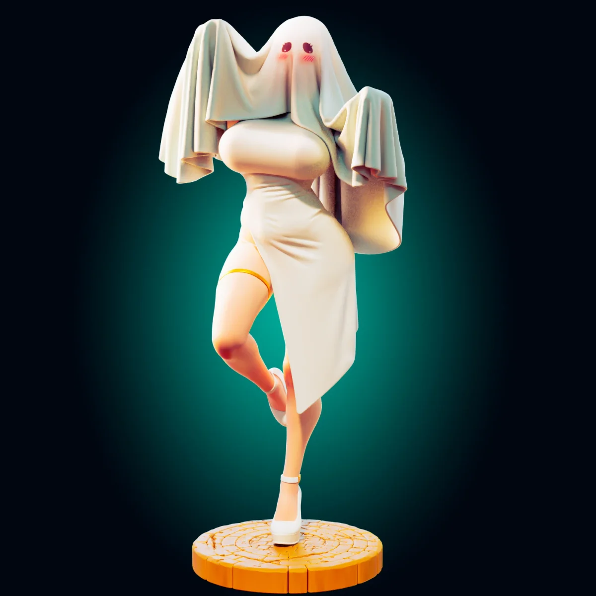 Halloween Ghost Waifu | Fan Art | 3D Printed Resin Model Garage Kit | *Un-Painted* | Officer Rhu