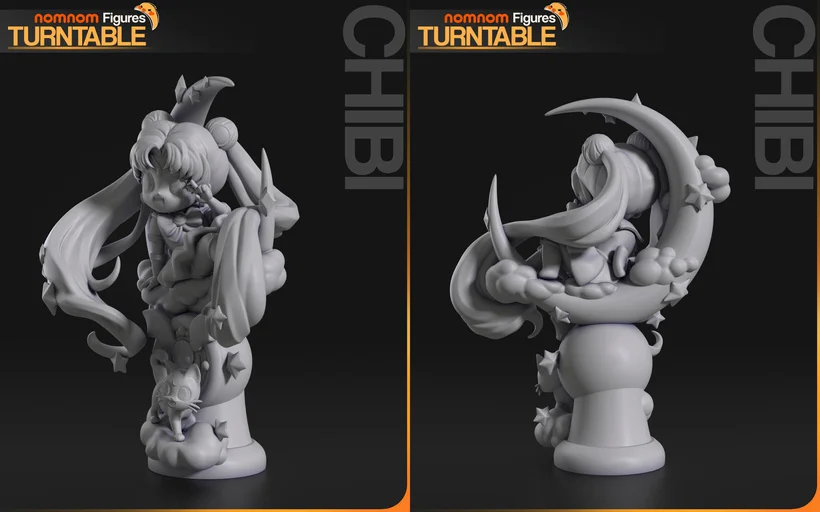 Chibi Sailor Moon | Fan Art | 3D Printed Resin Model Garage Kit | *Un-Painted* | Nomnom 5