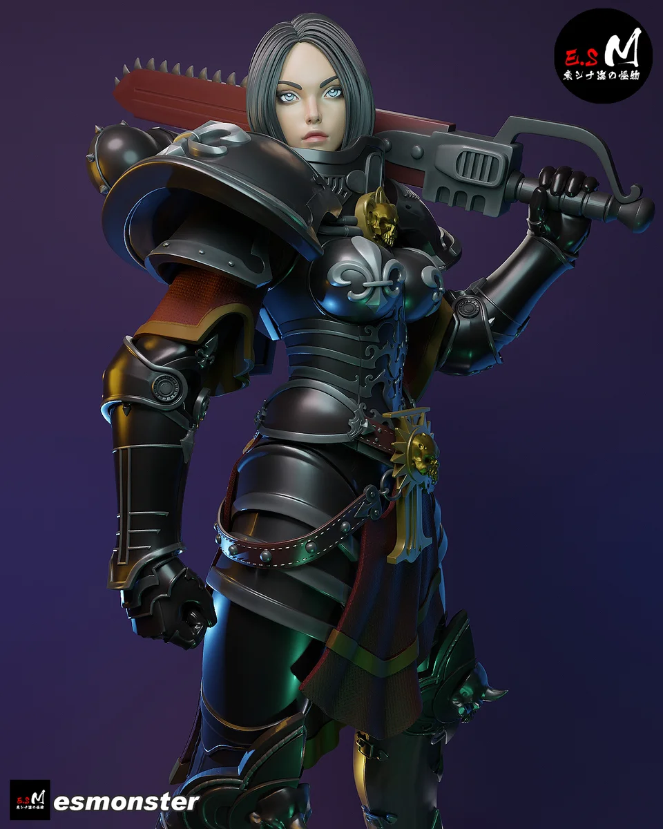 Battle Sister | Fan Art | 3D Printed Resin Model Garage Kit | *Un-Painted* | ES Monster