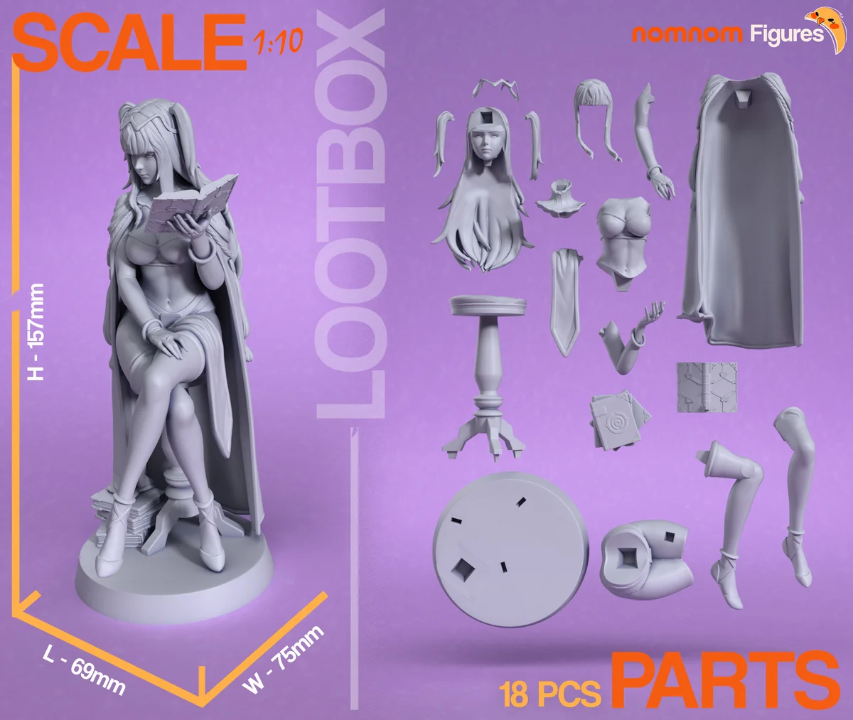 Tharja | Fan Art | 3D Printed Resin Model Garage Kit | *Un-Painted* | Nomnom 3